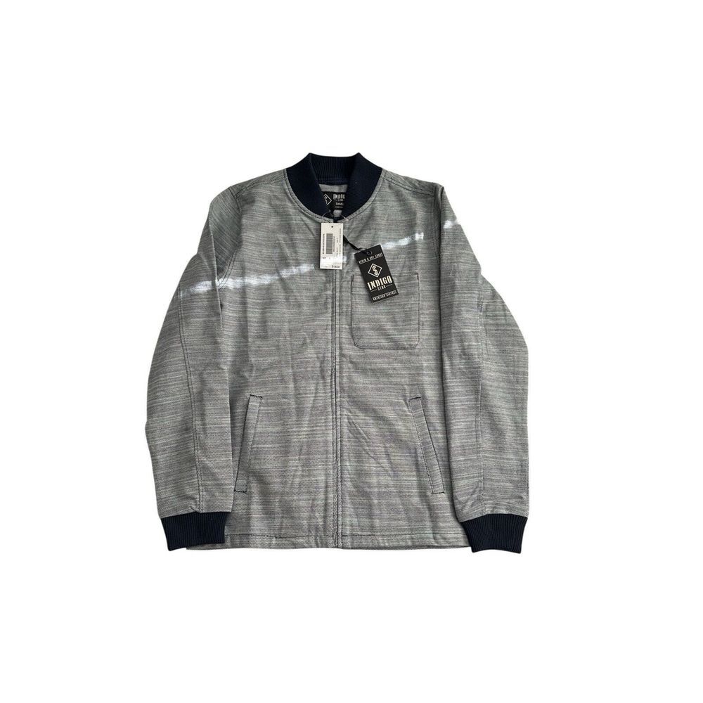 New Indigo Star Men's Madison Gray Full Zip Bomber Shirt Jacket‎ Size Small NWT
